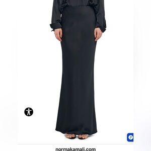 NWOT Norma Kamali Sleek Black Maxi Skirt